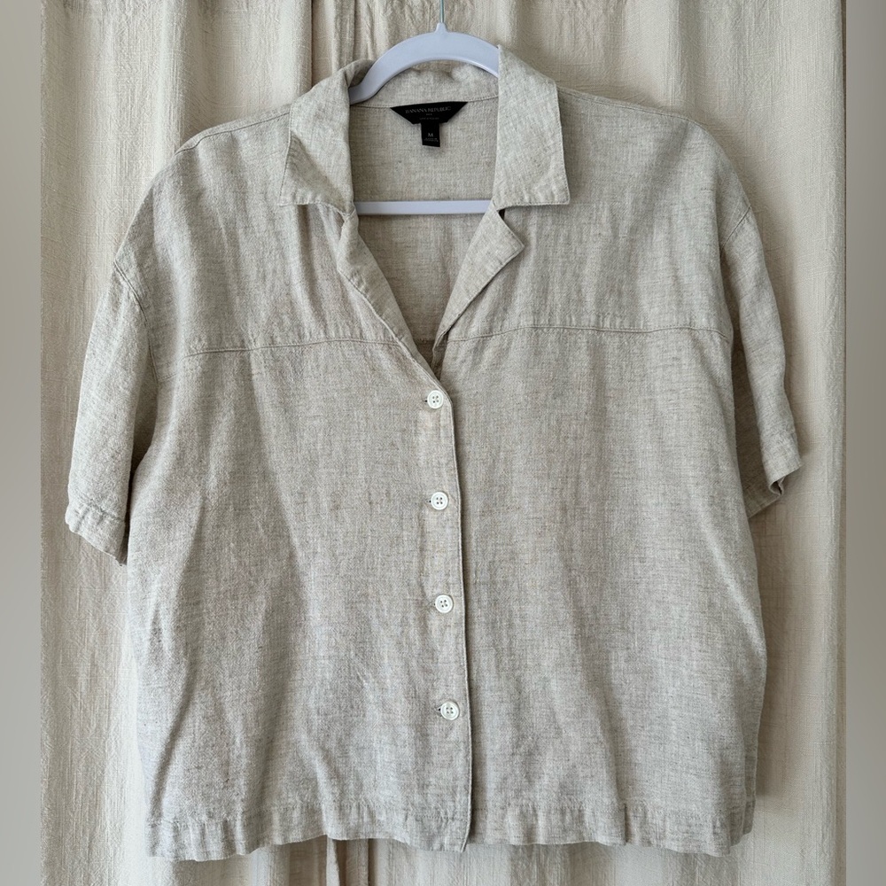 Banana Republic Linen Blend Shirt - Cream